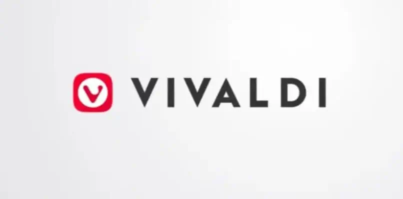 Logo Vivaldi con icona Vivaldi rossa e testo nero in grassetto 